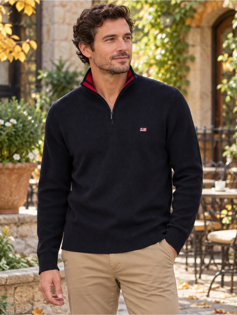 Ralph Lauren Polo Jeans Ribbed Quarter-Zip Sweater XL With Tags